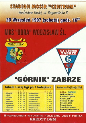 Program meczowy.